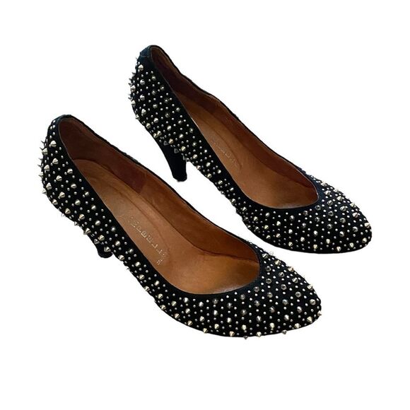 Jeffrey Campbell Spiked + Studded Black Suede Heels Women’s US Size 8 - Picture 2 of 9